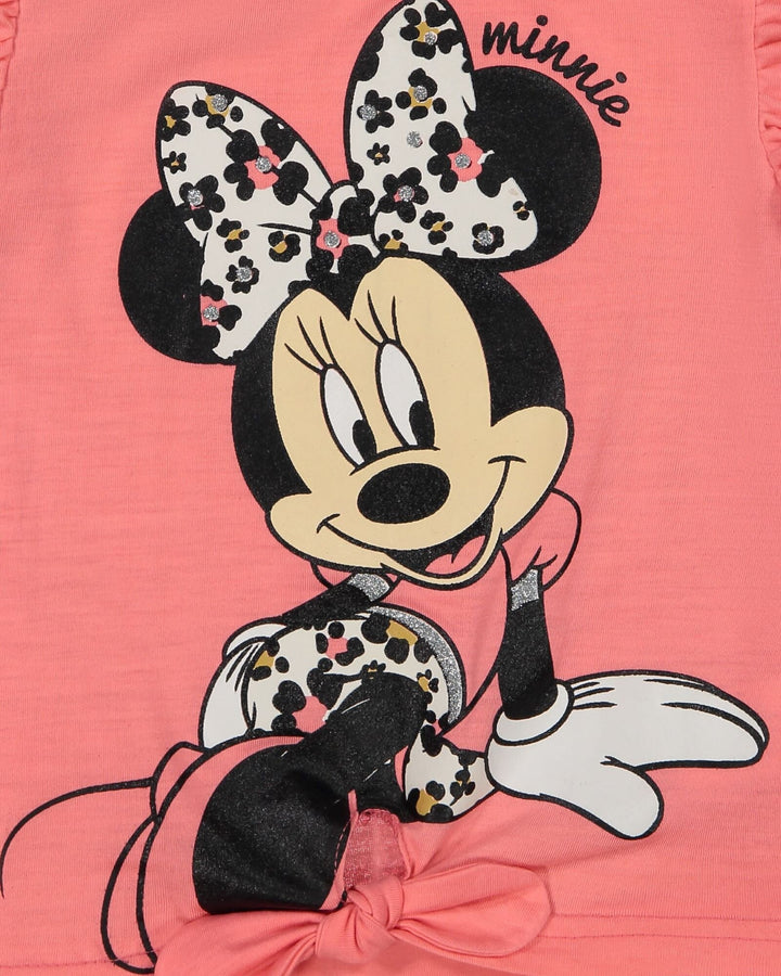 Minnie Mouse Girls' 2-Piece T-Shirt and Leggings Set Pink Ivory Floral