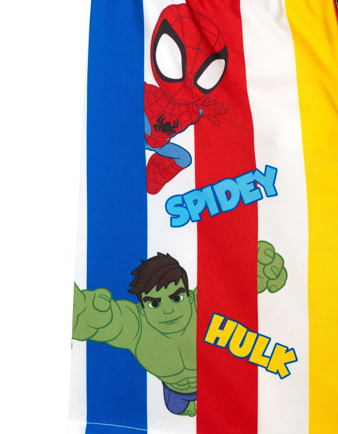 Marvel Spidey and His Amazing Friends Rash Guard and Swim Trunks Set Stripe