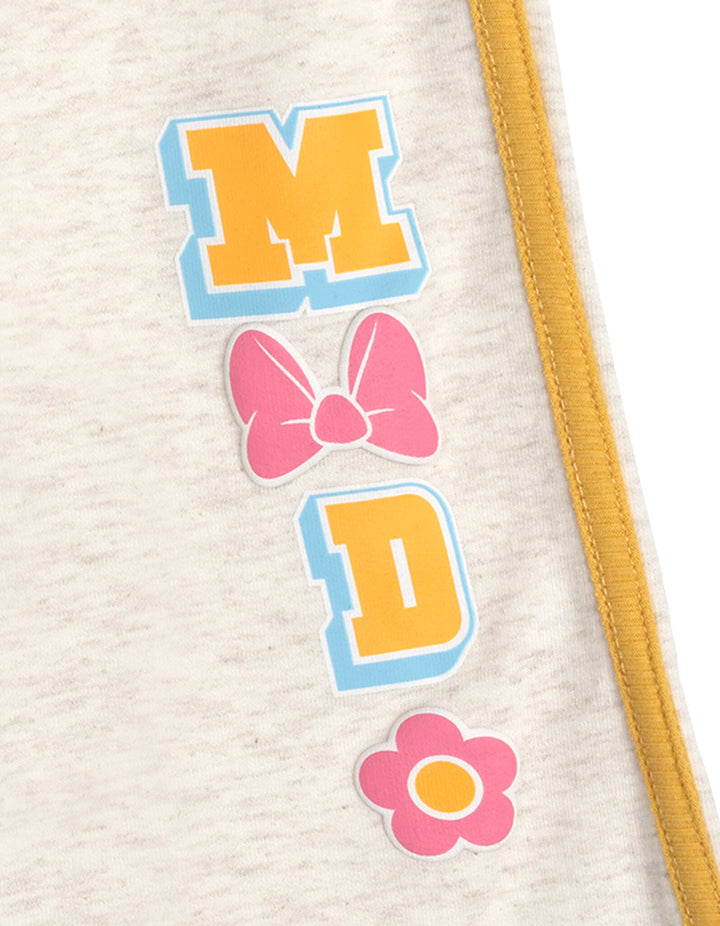 Minnie Mouse Girls' Varsity 2-Piece Tee and Pants Set Oatmeal Daisy