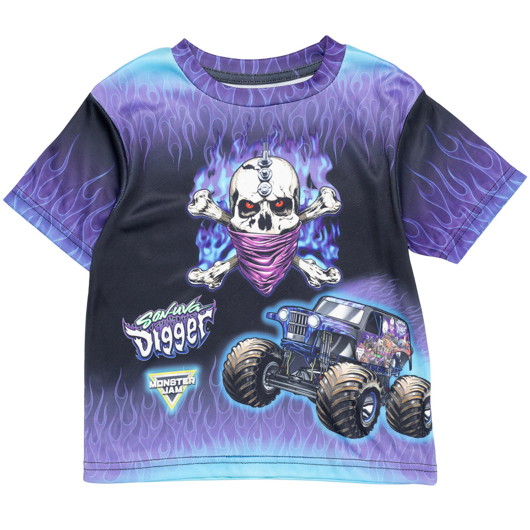Monster Jam Son-uva Digger Boys' Athletic Short Sleeve T-Shirt Blue