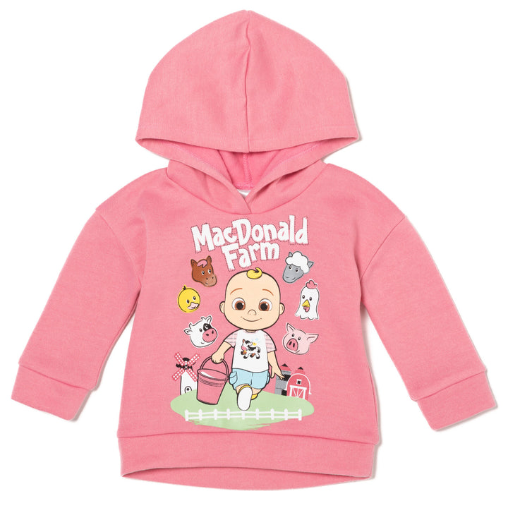 Cocomelon JJ Girls' Fleece Hoodie and Leggings Set Pink Heather Grey
