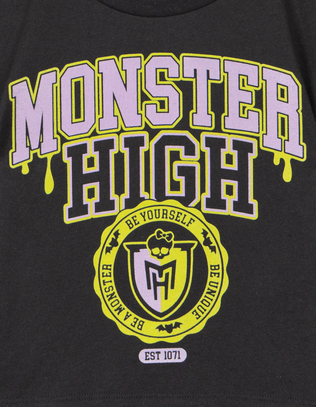 Monster High Girls' Short Sleeve T-Shirt Jet Black