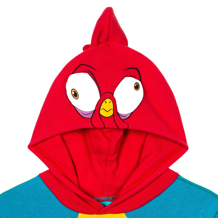 Moana Heihei Girls' Cosplay Fleece Pullover Hoodie Hei Hei Teal Red
