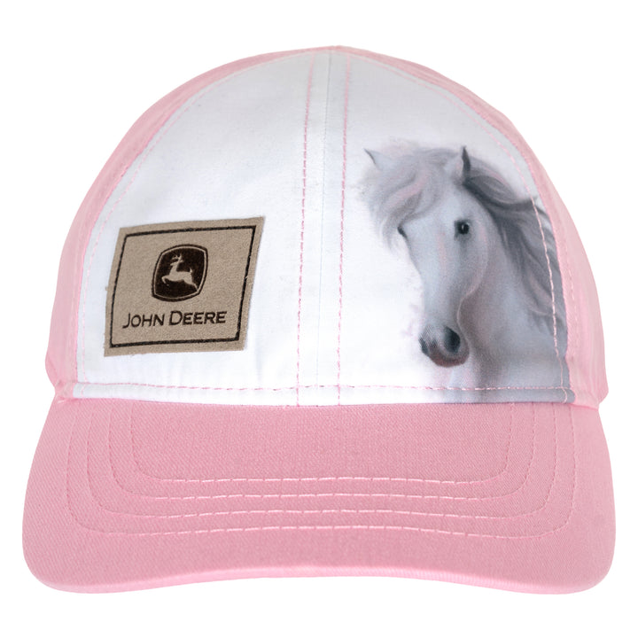 John Deere Baby Girls' Baseball Cap Pink and White