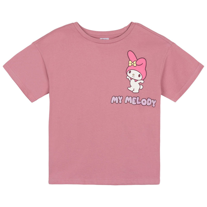 Hello Kitty My Melody Girls' Short Sleeve T-Shirt Mauve