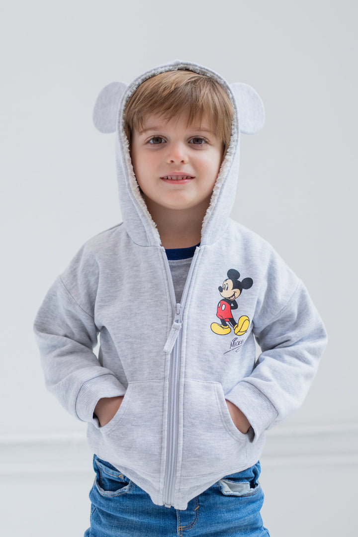 Disney Mickey Mouse Cosplay Zip-Up Hoodie Heather Gray