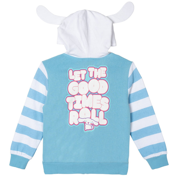 Hello Kitty Girls' Hooded Ears Fleece Zip-Up Hoodie Cinnamoroll Blue
