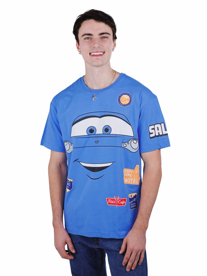 Cars Sally Carrera Men's Cosplay Short Sleeve T-Shirt Cozy Cone Blue