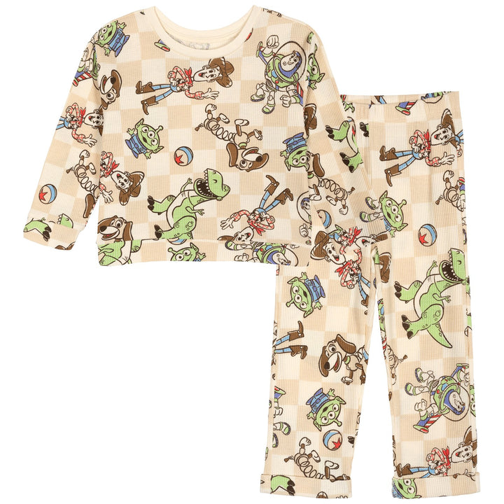 Disney Toy Story Loungewear 2-Piece Sweatshirt and Waffle Pants Set Gingham