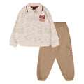 Cars Lightning McQueen French Terry Polo Shirt Logo Jogger Pants Outfit Set