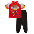 Cars Lightning McQueen Mesh V-neck T-Shirt and French Terry Jogger Pants Outfit Set