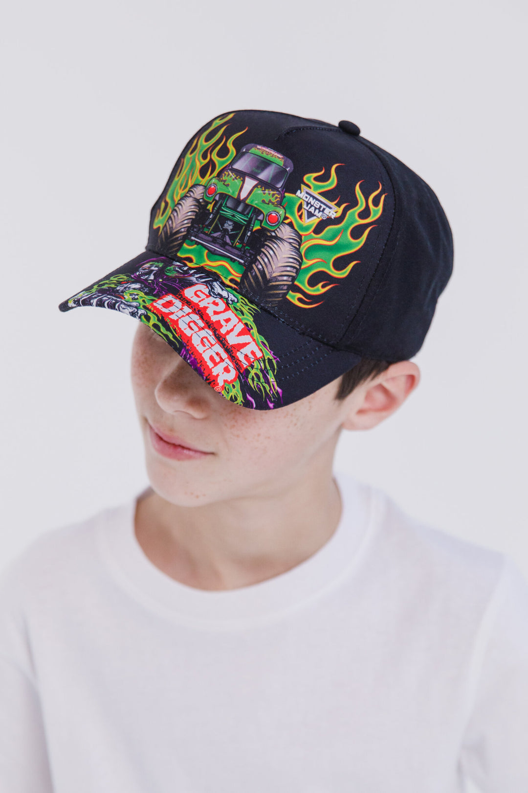 Monster Jam Grave Digger Boys' Baseball Cap Black