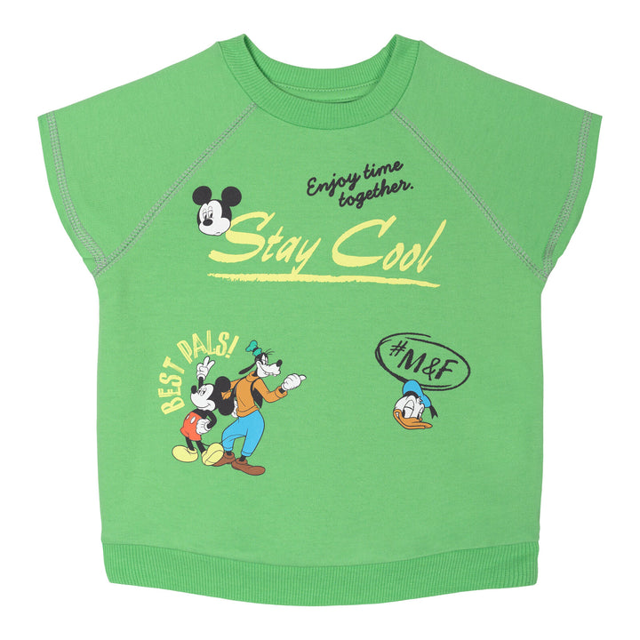 Disney Mickey Mouse Boys' 2-Piece T-Shirt and Shorts Set Green Grey