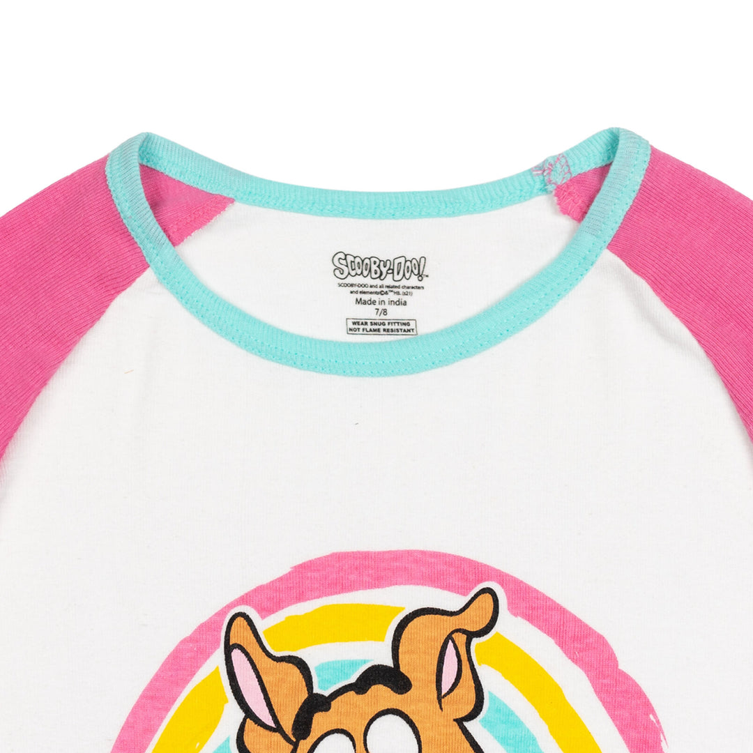 Scooby-Doo Girls' 2-Piece Pajama Shirt and Pants Set Pink