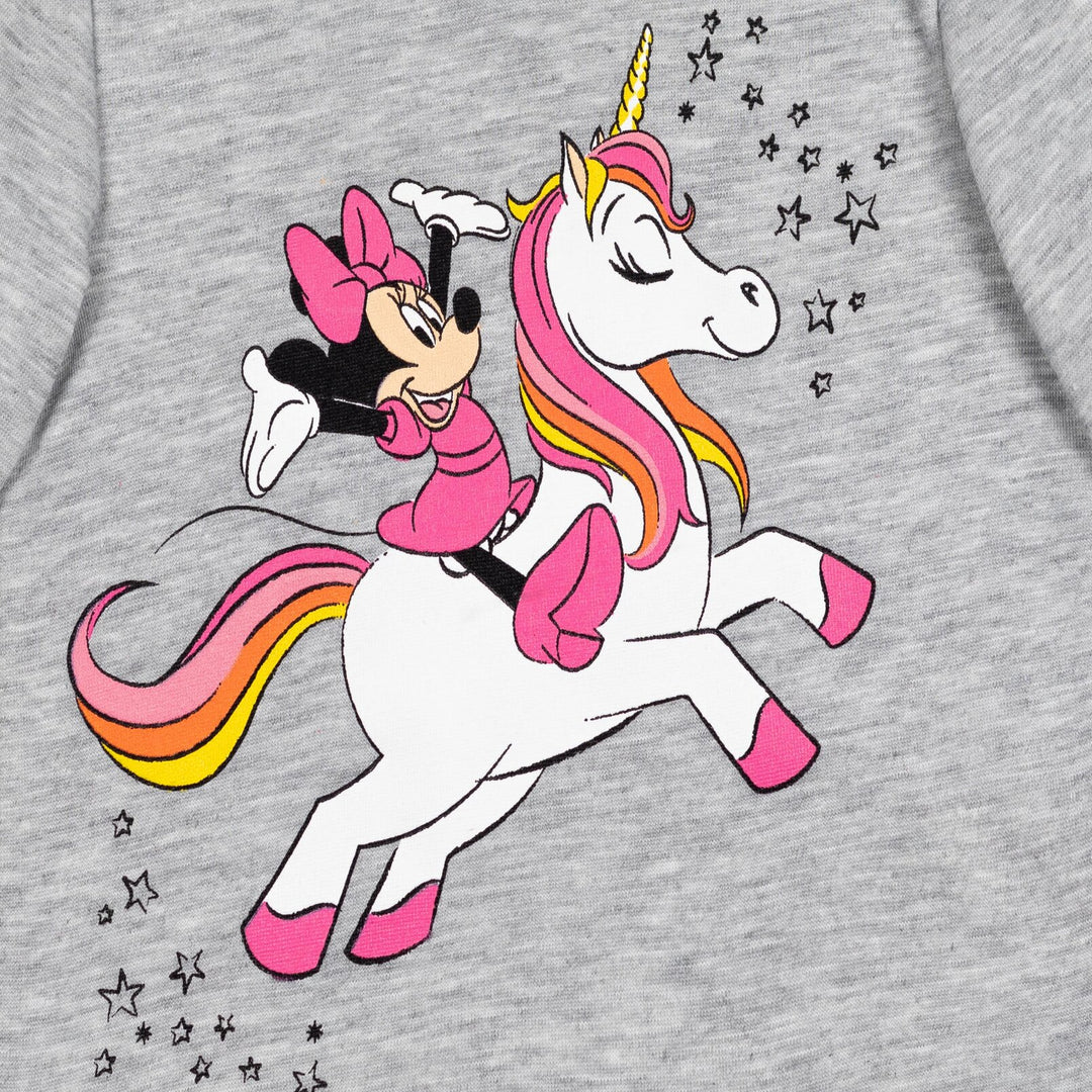 Minnie Mouse Girls' Long Sleeve Pullover Sweatshirt Heather Grey