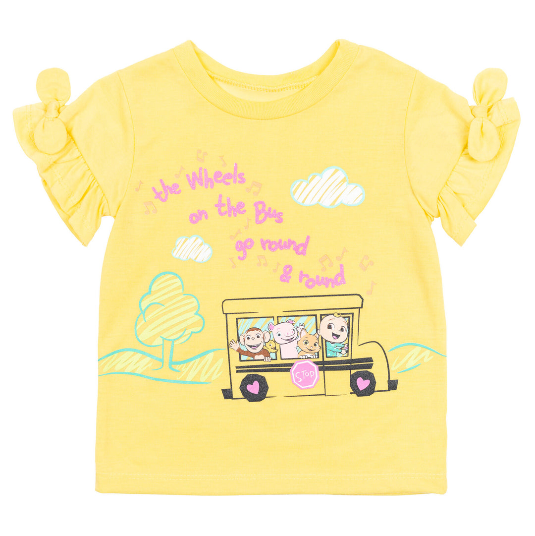CoComelon JJ 3 Piece Outfit Set: T-Shirt Legging Scrunchy