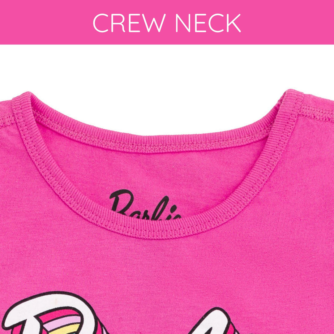 Barbie Girls' Sensory Friendly 2-Pack T-Shirts Fuchsia Light Pink