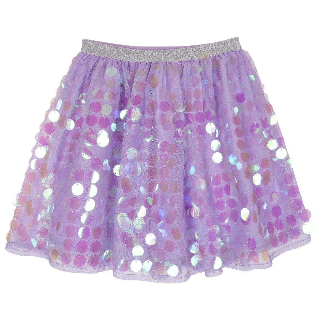 Disney Princess Girls' Long Sleeve Tee and Sequin Skirt Set Lilac Ariel Flounder