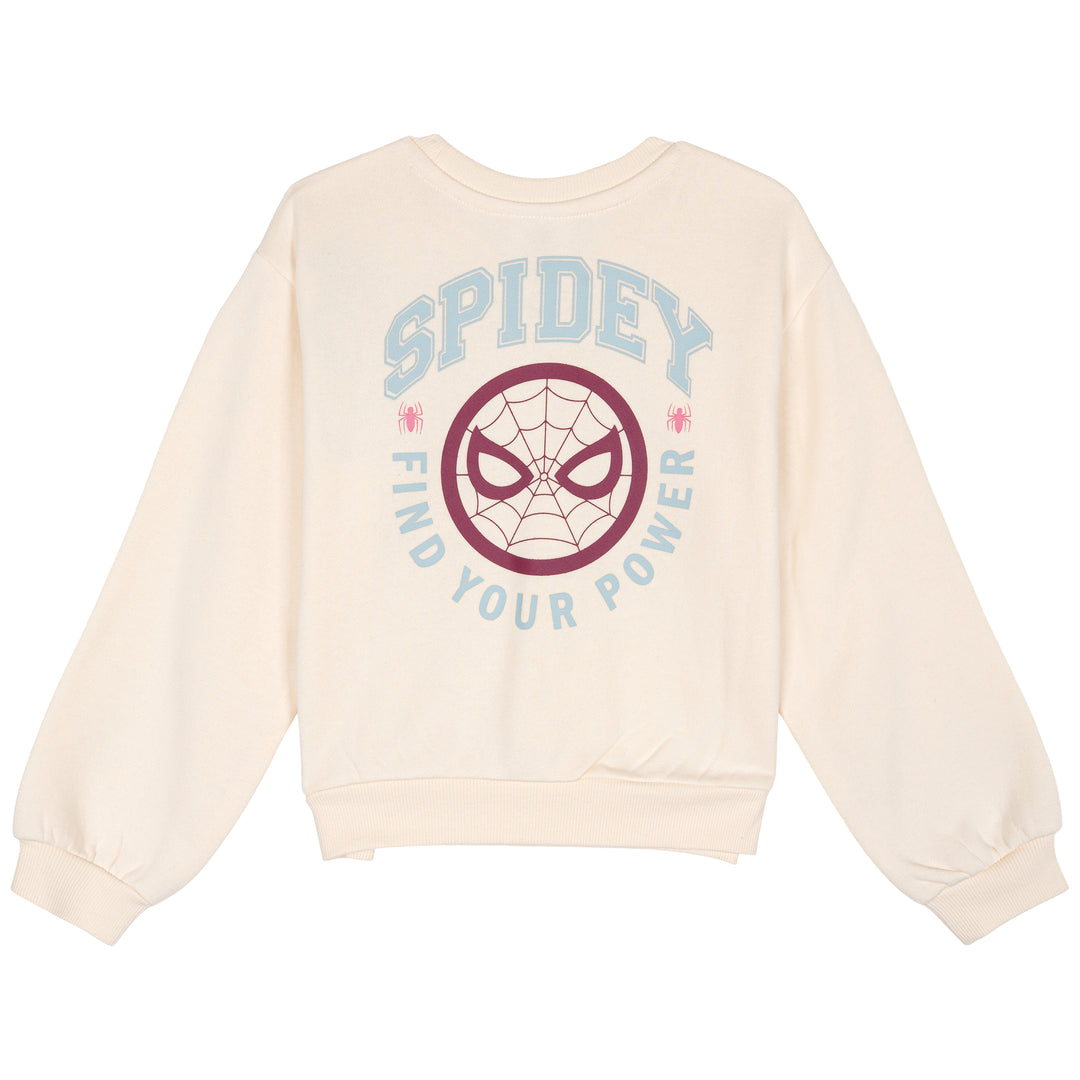 Marvel Spider-Man Girls' Fleece Sweatshirt and Pleated Skirt Set Pink Plaid