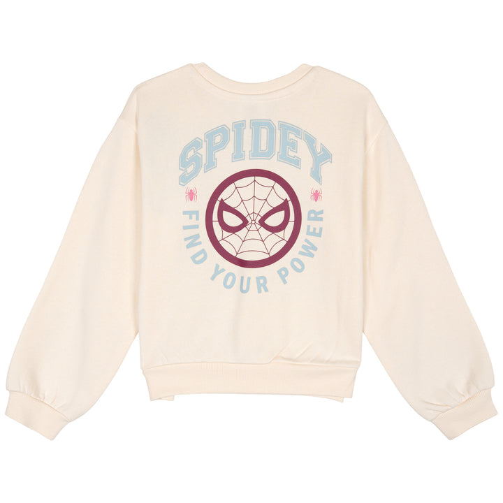 Marvel Spider-Man Girls' Fleece Sweatshirt and Pleated Skirt Set Pink Plaid