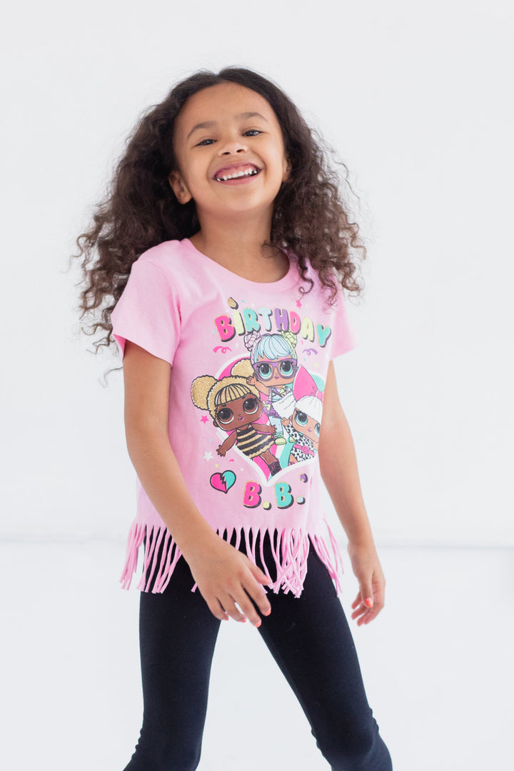 L.O.L. Surprise! Girls' Birthday Glitter T-Shirt Confetti Pink
