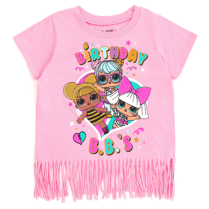 L.O.L. Surprise! Girls' Birthday Glitter T-Shirt Confetti Pink