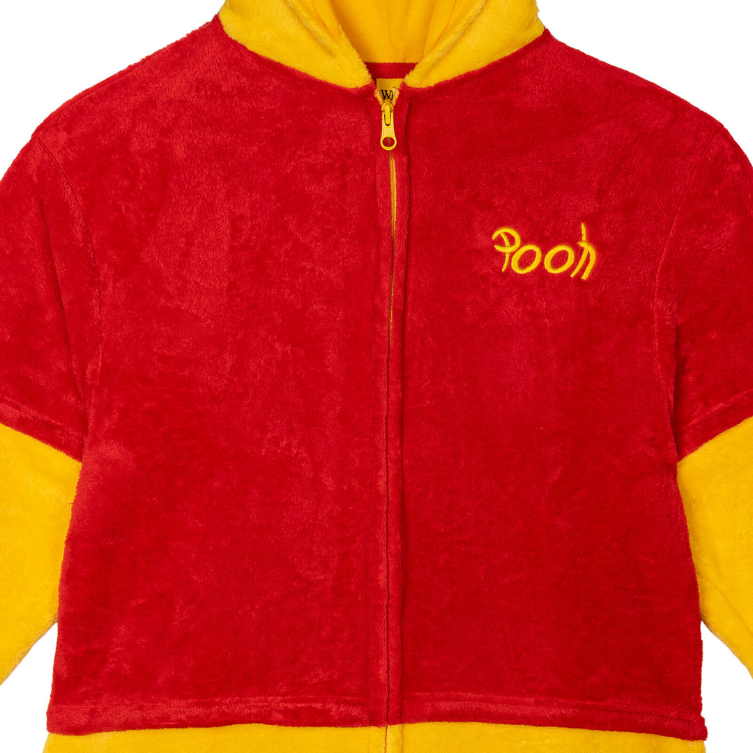 Disney Winnie the Pooh Adult Men or Women Cosplay Hooded One Piece Pajamas Red Yellow