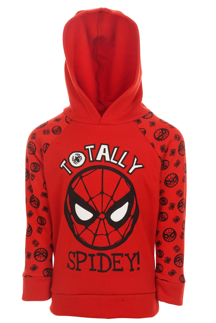 Marvel Spider-Man Boys' Fleece 2-Piece Hoodie and Pants Set Red Grey