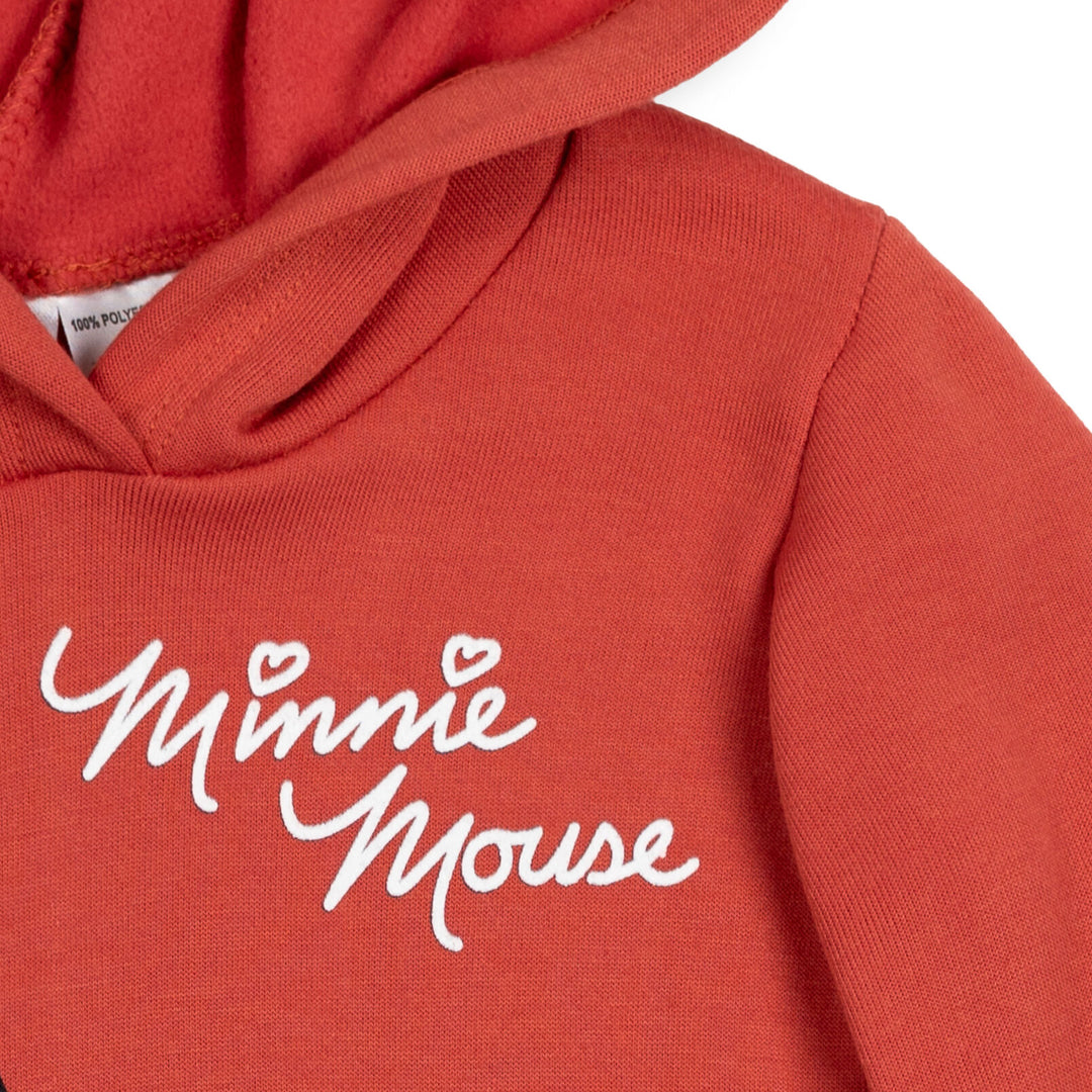 Minnie Mouse Girls' Fleece Pullover Hoodie Red