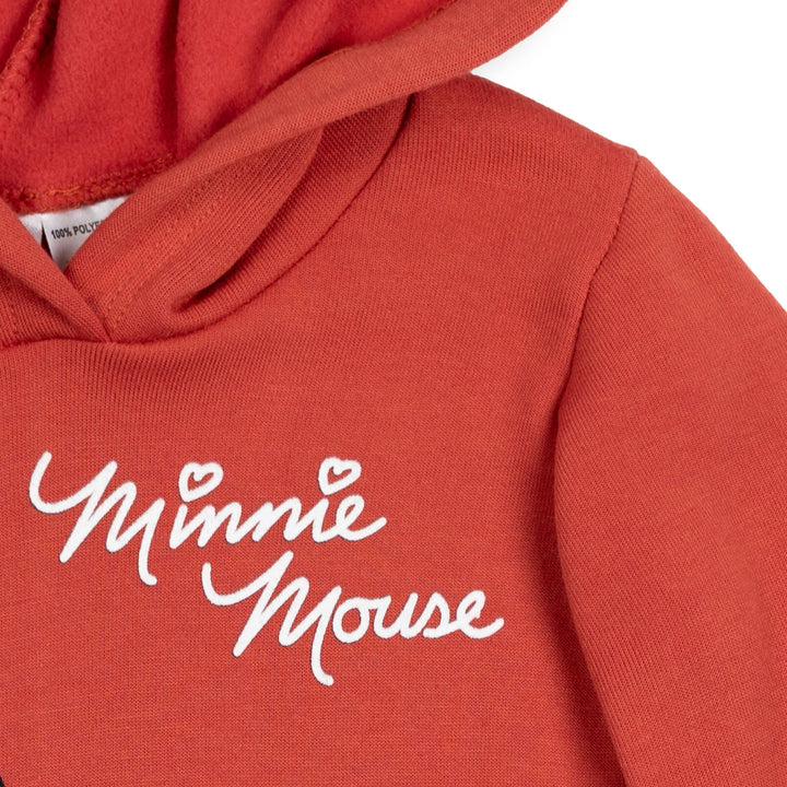 Minnie Mouse Girls' Fleece Pullover Hoodie Red