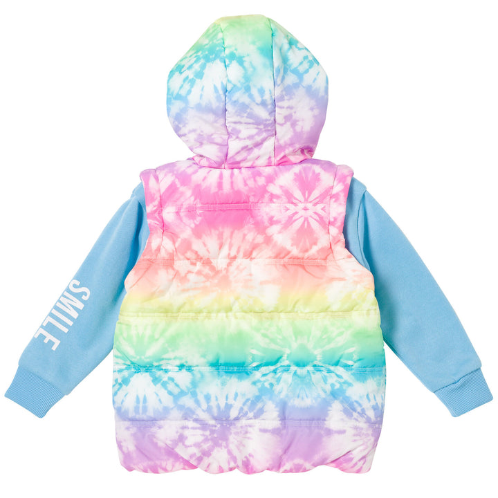 My Little Pony Girls' Cosplay Hooded 2fer Jacket Light Blue Tie Dye