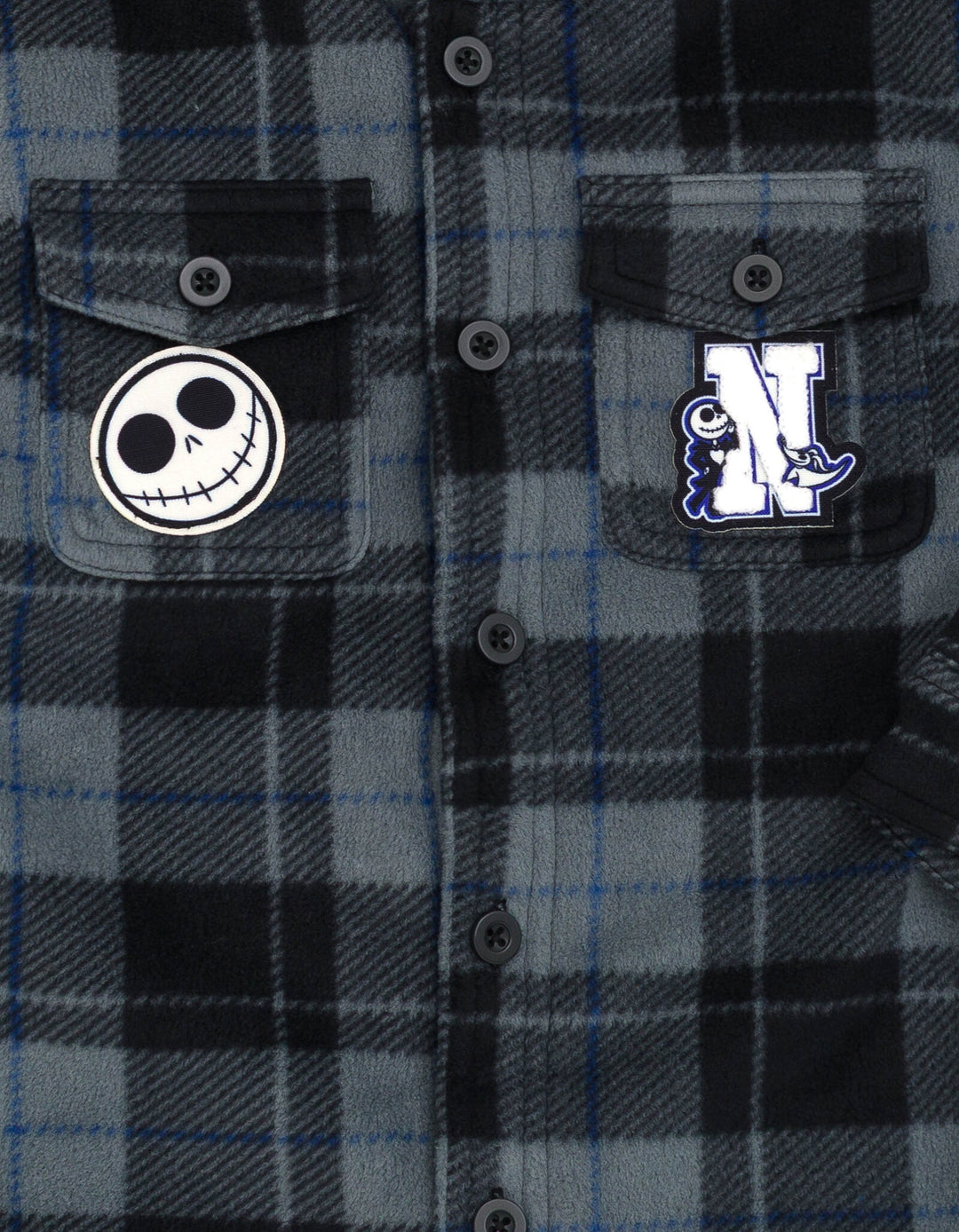 Nightmare Before Christmas Jack Skellington Boys' Hooded Shacket Grey