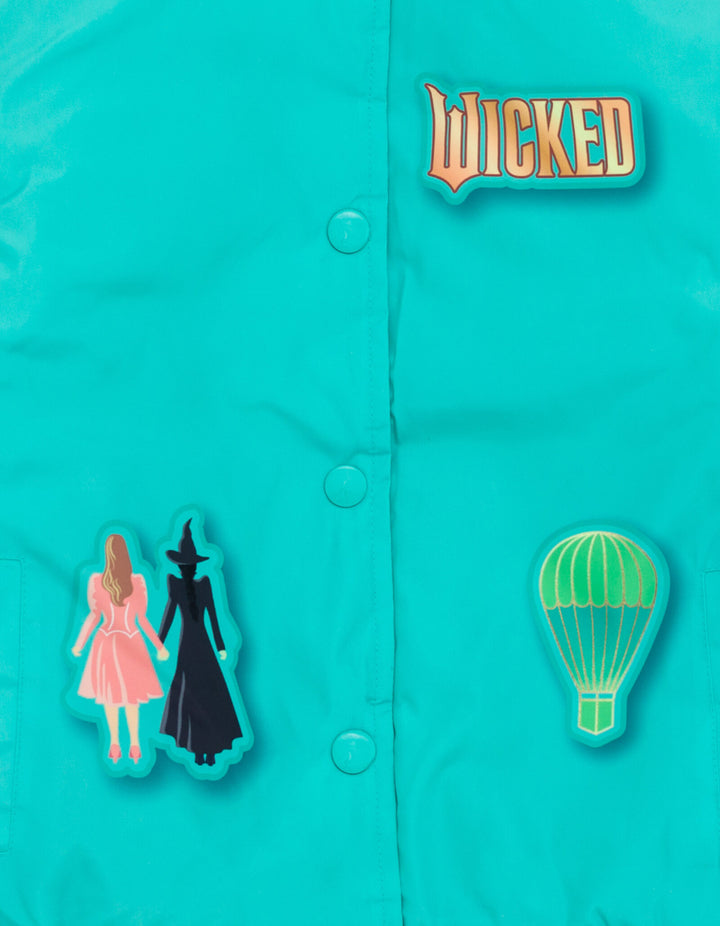 Wicked Girls' Varsity Bomber Jacket Glinda Elphaba Teal