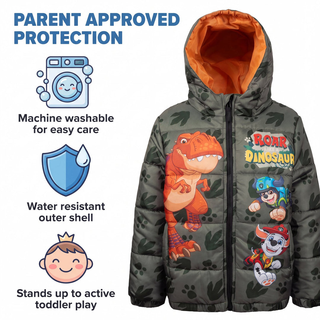 Paw Patrol Boys' Hooded Puffer Jacket Green