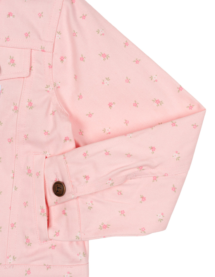 John Deere Toddler Girls' Denim Jacket Pearl Pink Floral