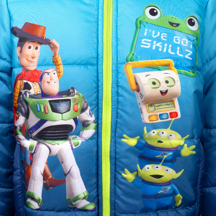 Disney Toy Story Boys' Hooded Puffer Coat Navy Blue