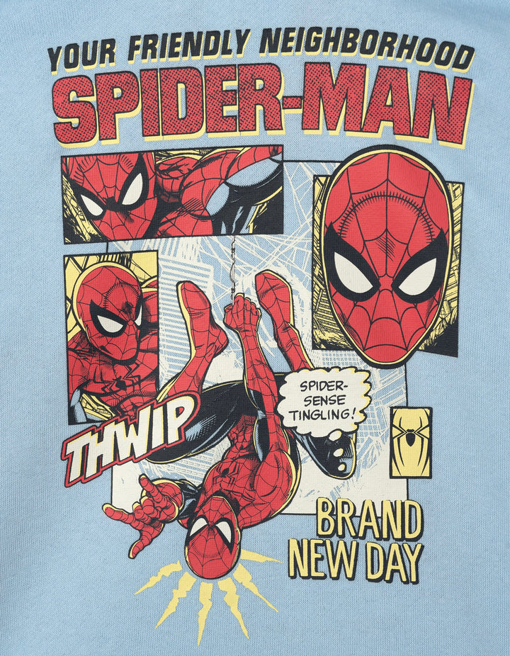 Marvel Spider-Man Boys' Fleece Quarter-Zip Hoodie Blue