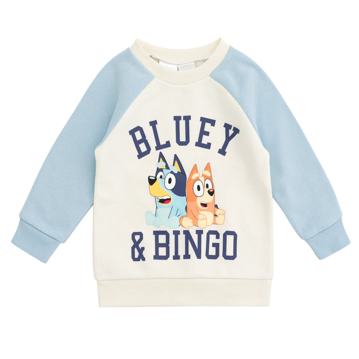 Bluey Boys' 2-Piece Fleece Sweatshirt and Pants Set Navy Tusk Bingo