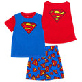 DC Comics Justice League Superman Cosplay Pajama Shirt, Shorts and Detachable Cape 3 Piece Sleep Set