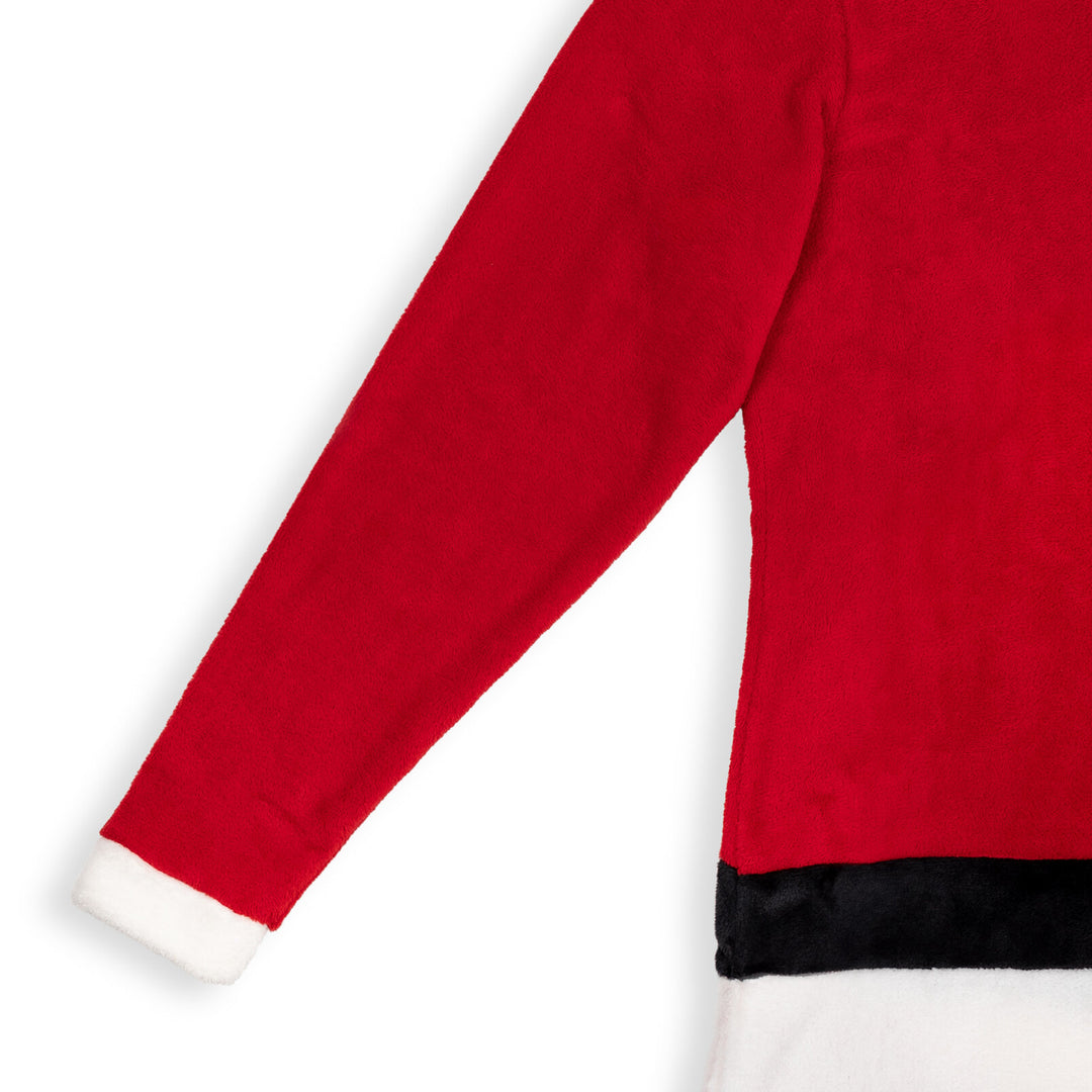 Dreamwave Santa Adult Men or Women Christmas Fleece Hooded One Piece Pajama Red