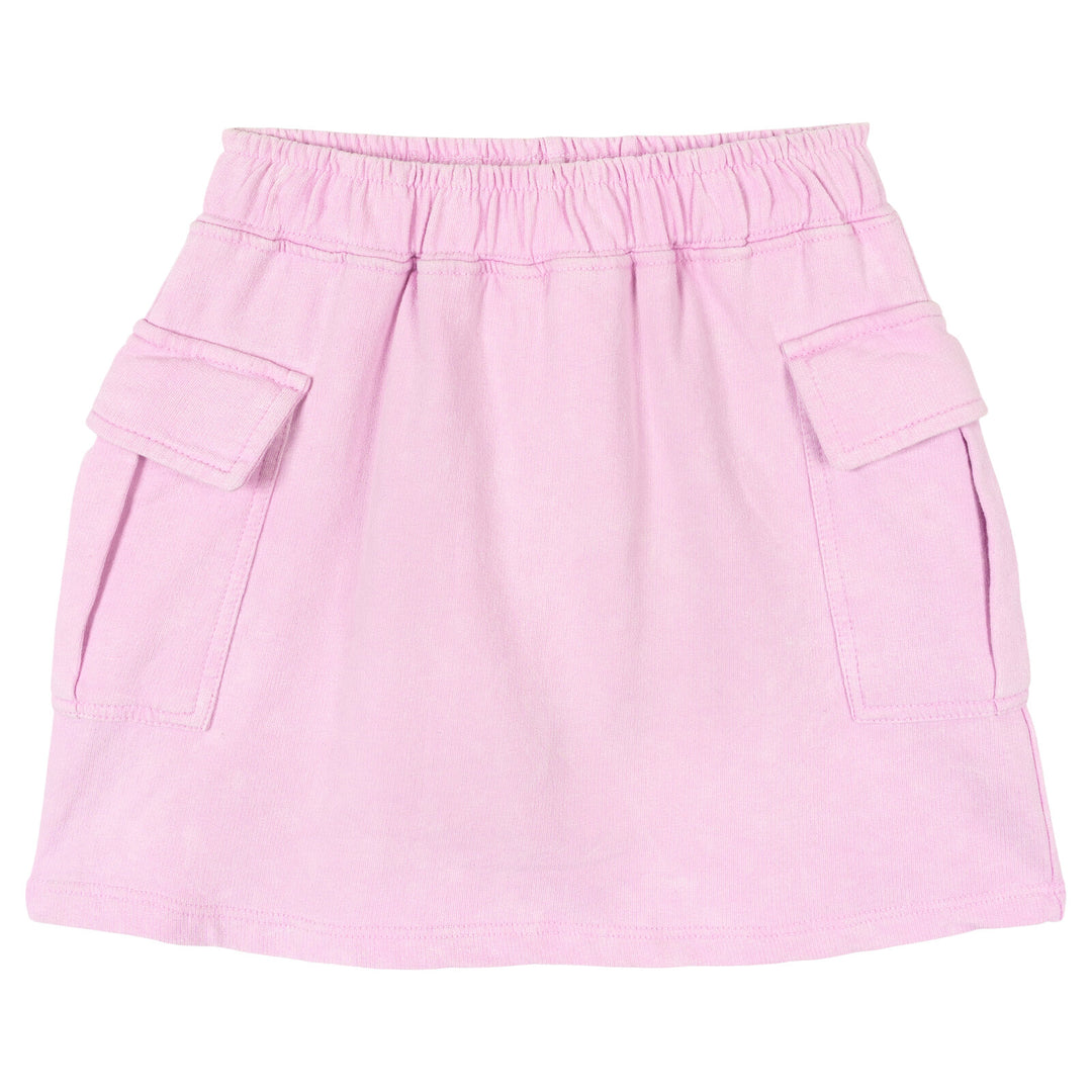 Frozen Girls' 2-Piece Mineral Wash Tee and Skort Set Purple Elsa