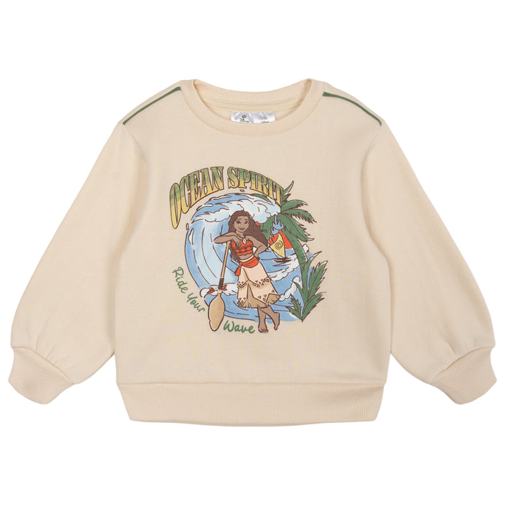 Moana Girls' Fleece 2-Piece Sweatshirt and Pants Set Green