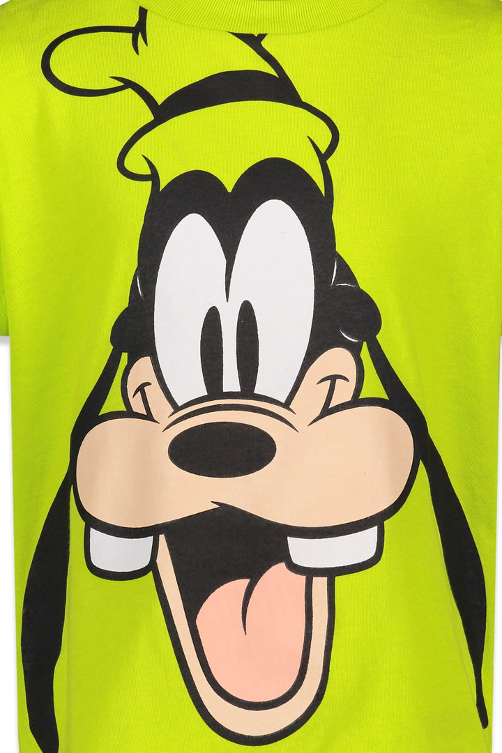 Disney Mickey Mouse Goofy Boys' Short Sleeve Graphic T-Shirt Lime Green