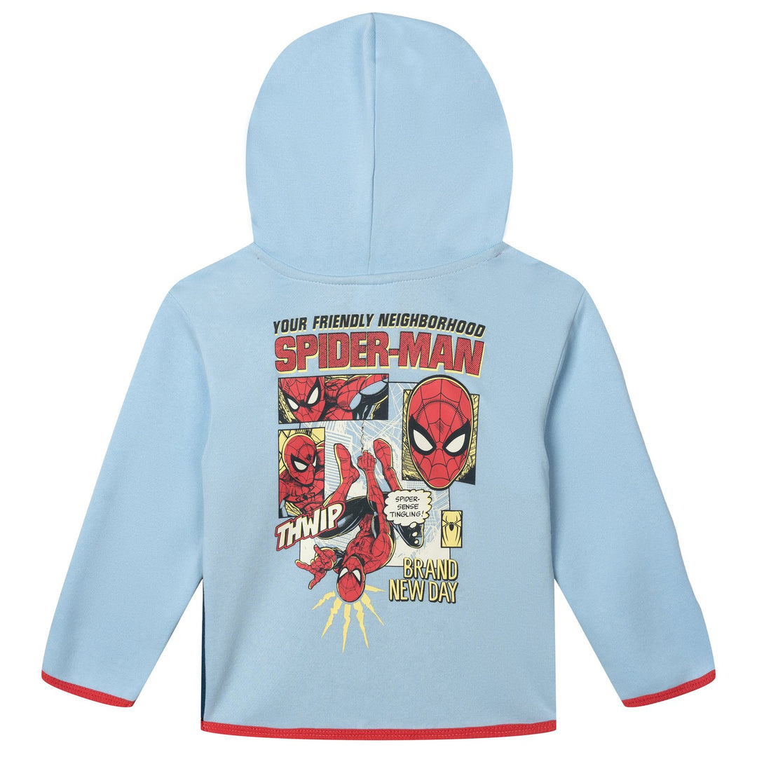 Marvel Spider-Man Boys' Fleece Quarter-Zip Hoodie Blue