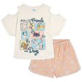 Disney Dogs Cold Shoulder T-Shirt and French Terry Dolphin Shorts Outfit Set