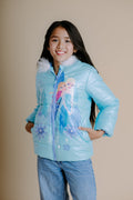 Disney Frozen Girls Zip Up Winter Coat Puffer Jacket Toddler to Big Kid