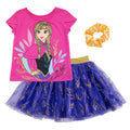 Disney Frozen Princess Anna T-Shirt Skirt and Scrunchie 3 Piece Outfit Set