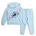 Disney Lilo & Stitch Girls Fleece Drop Shoulder Pullover Hoodie and Jogger Pants Outfit Set Toddler to Big Kid