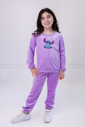 Disney Lilo & Stitch Girls Ribbed Velour Sweatshirt and Jogger Pants Outfit Set Toddler to Big Kid