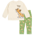 Disney Lion King Simba Waffle Knit Drop Shoulder Sweatshirt and Jogger Pants Outfit Set